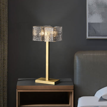Modern 2-Light Water-ripple Glass Table Lamp with On / Off Switch